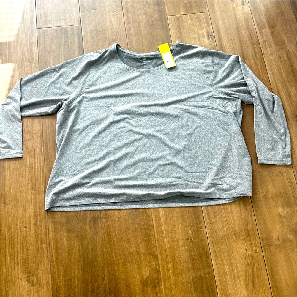 BUNDLE All in Motion Gray & Black Long Sleeve Tees Sz 4X